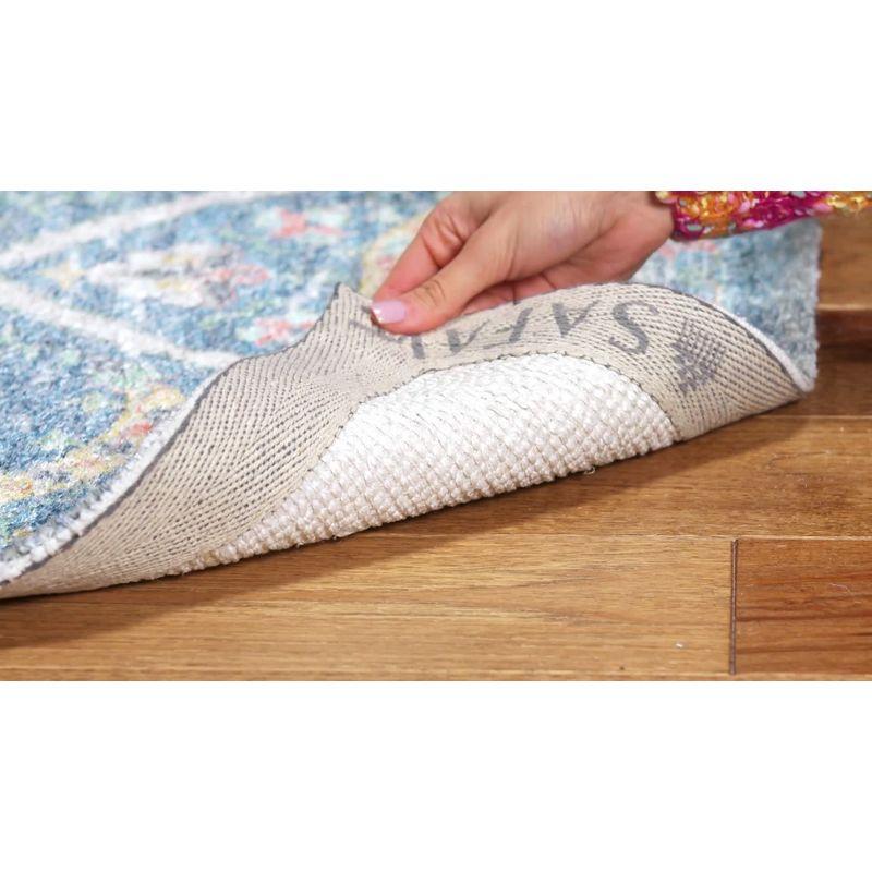 Saffron SFN551 Hand Loomed Area Rug - Blue/Creme - 4'x6' - Safavieh.