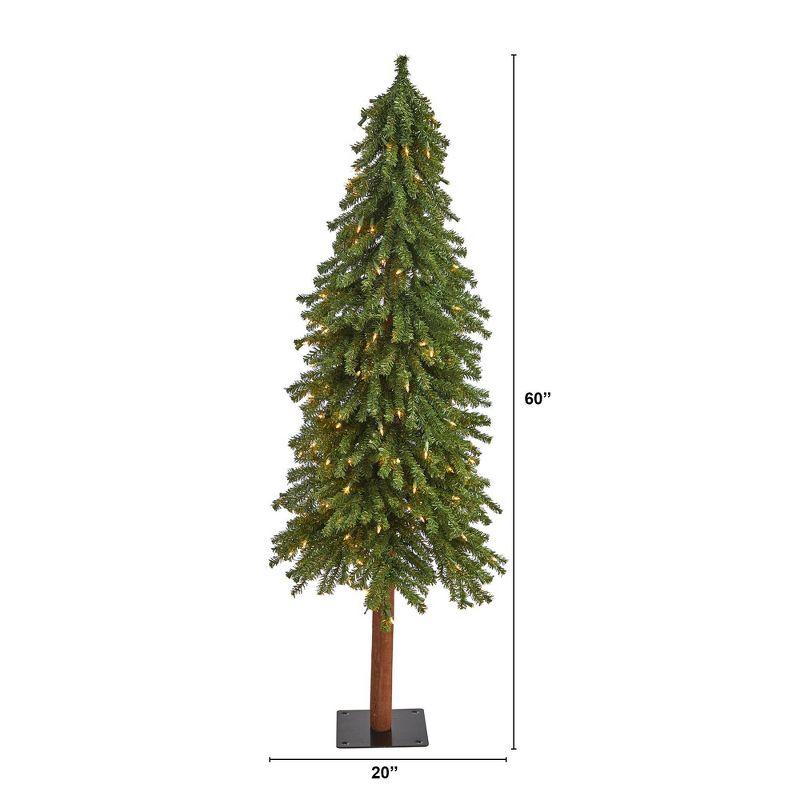 5ft Nearly Natural Pre-Lit Grand Alpine Artificial Christmas Tree Clear Lights