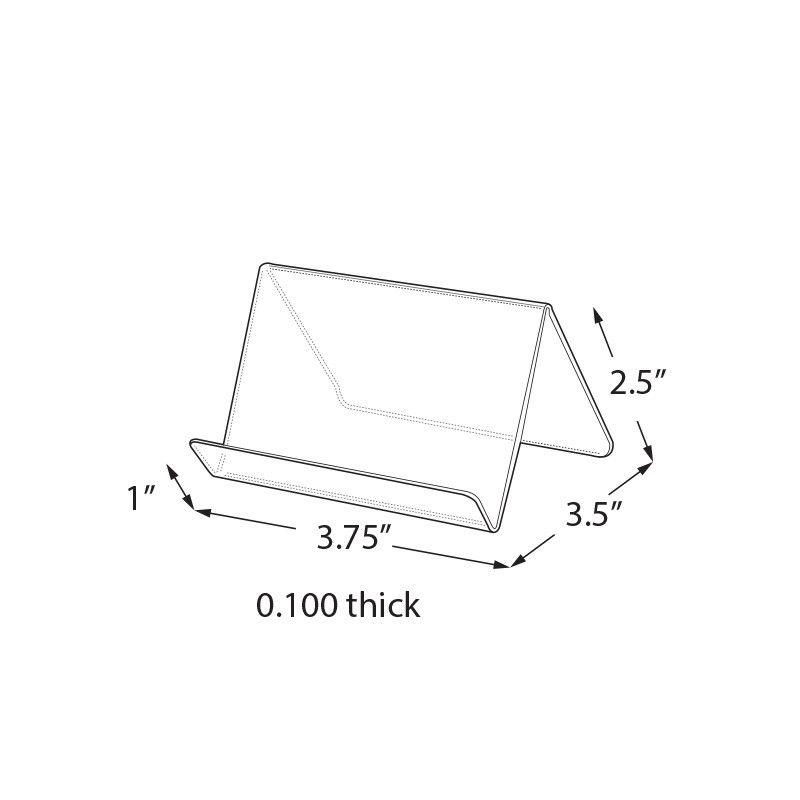 Azar Displays 3.75"W x 3.5"D x 2.5"H Easel Display. Front Lip: 1"H, 10-Pack