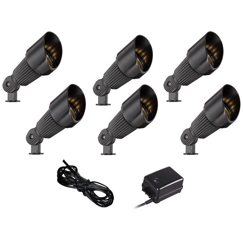 Black LED Spotlight 8-Piece Landscape Set with Transformer