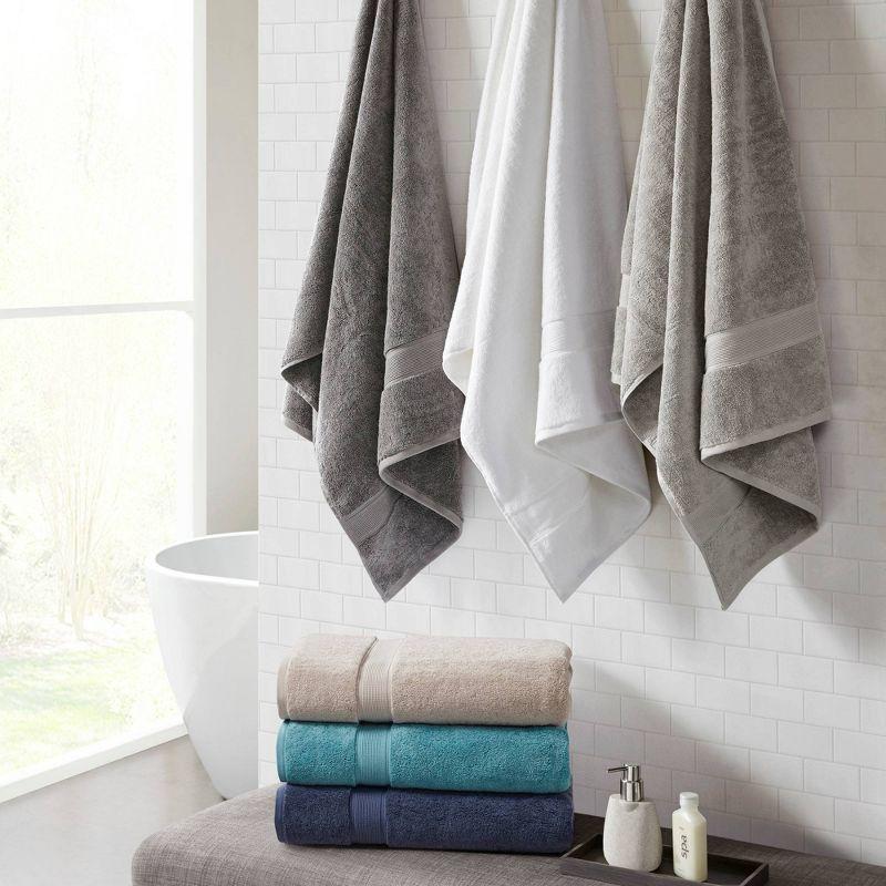 Oversized Gray Cotton Washcloth Set