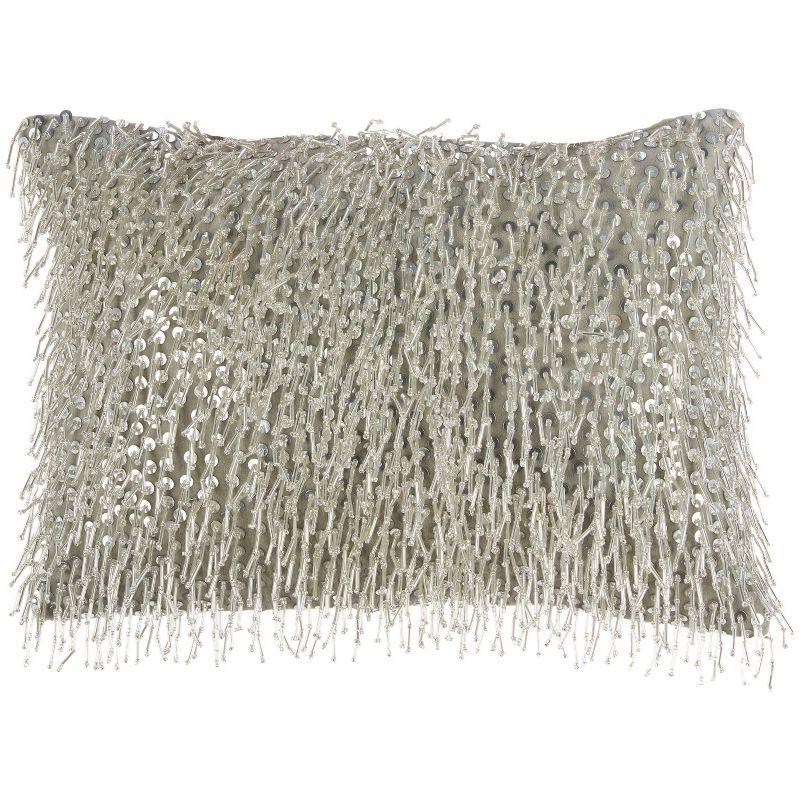 Sequined Cotton Throw Pillow