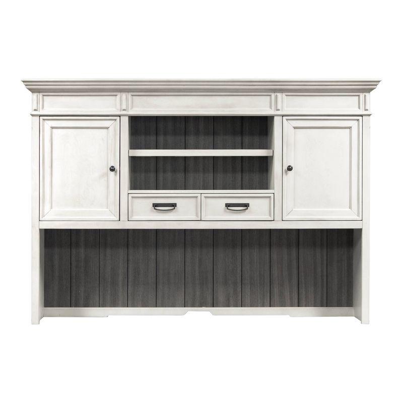 Hartford Hutch White - Martin Furniture: Vintage Finish, No Assembly, Office Hutch Tops
