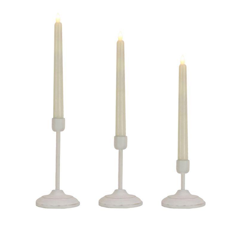 Ivory Flameless LED Candles with White Base and Remote