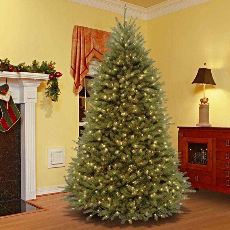 9' Green Fir Artificial Christmas Tree with Clear Lights and Stand