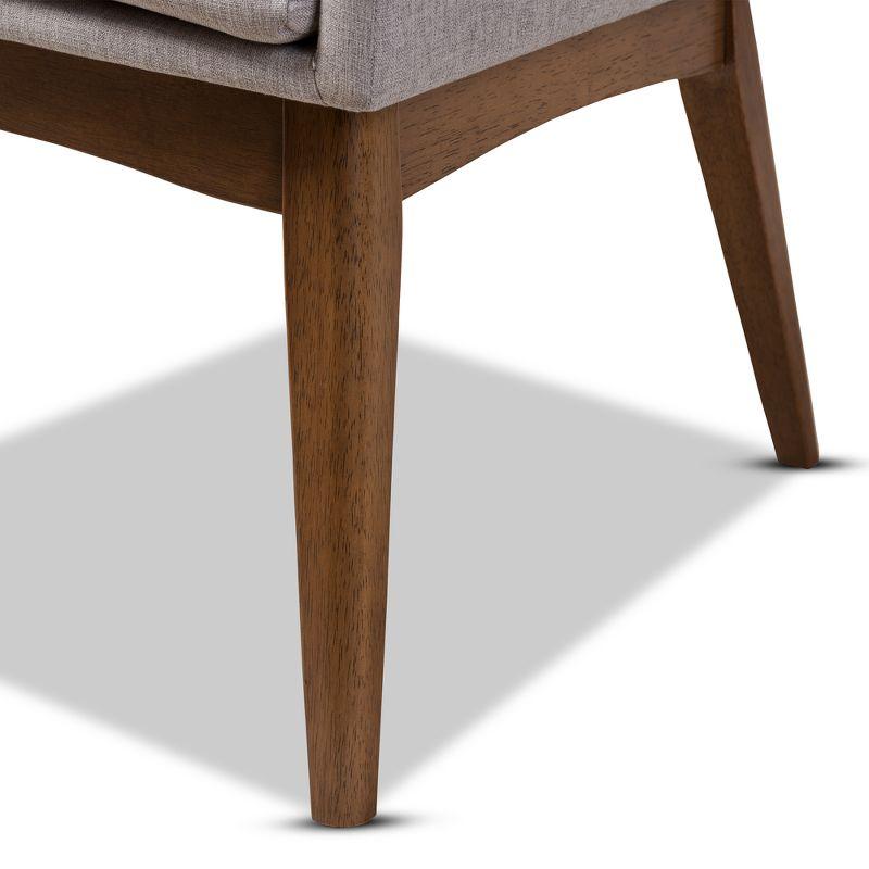 Set of 2 Nexus Mid Century Modern Walnut Dining Armchair with Cushion - Baxton Studio