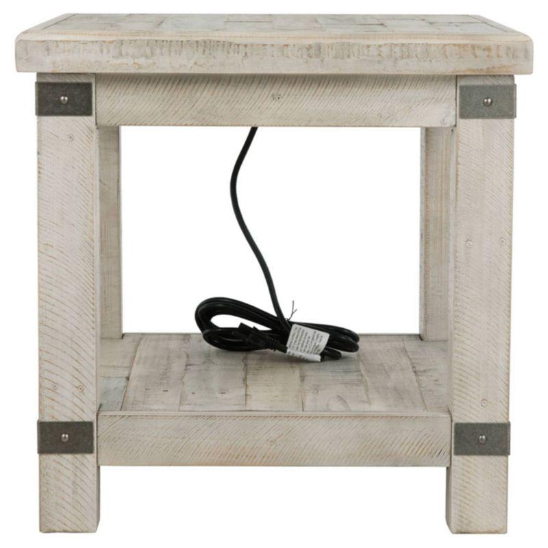 Carynhurst Rectangular End Table White - Signature Design by Ashley: Farmhouse Style, Distressed Finish, Storage Shelf