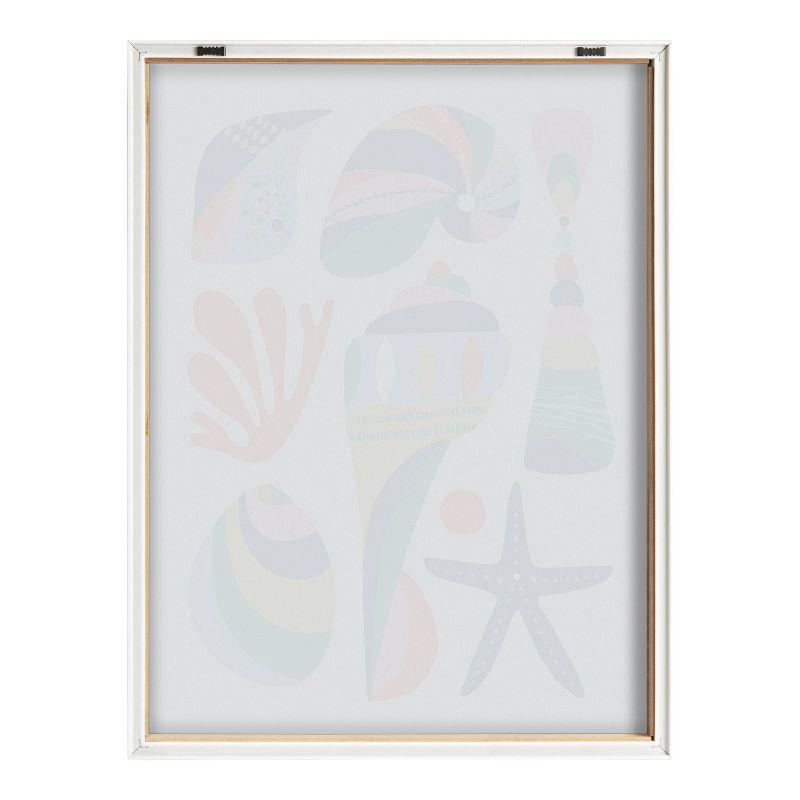 18" x 24" Blake Modern Colorful Seashells Framed Printed Glass Natural - Kate & Laurel All Things Decor