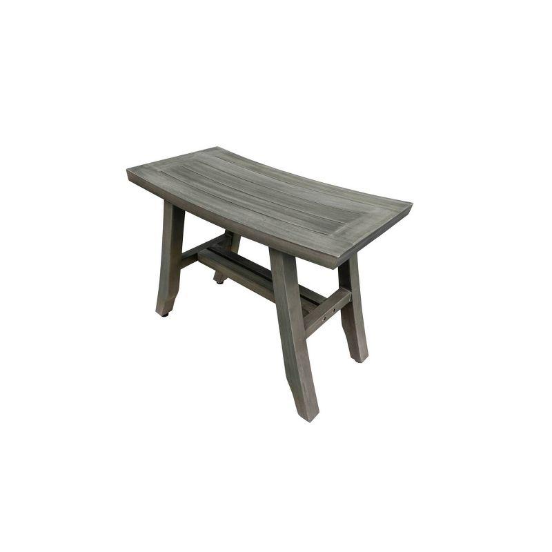 Satori Antique Gray Wide Teak Wood Spa Shower Bench, 26"