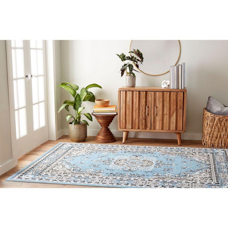 Home Dynamix Premium Sakarya Traditional Medallion Area Rug, Blue/Grey, 9'2"x12'5"