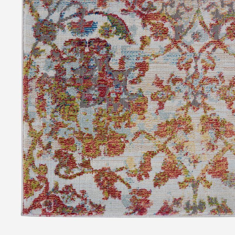 Nourison Global Vintage 7'10" x 9'10" (8' x 10') Ivory/Orange Area Rug Colorful Vintage Damask by Nourison