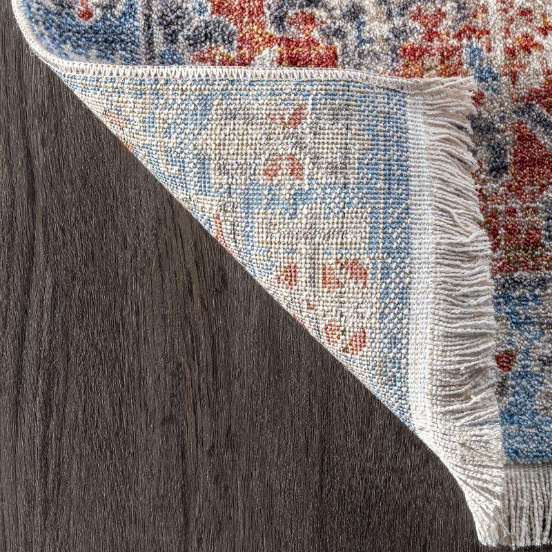 Nuloom Farley Oriental/Persian 4x6 Indoor Area Rug for Living Room Bedroom Dining Room Kitchen, Blue/Multicolor
