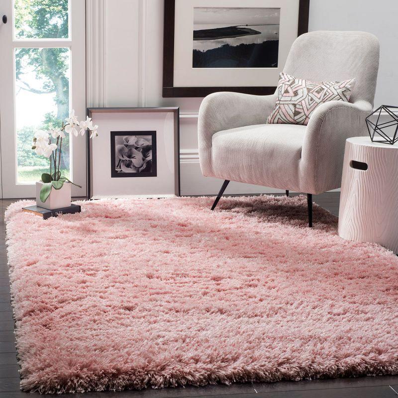 Polar Shag PSG800 Power Loomed Indoor Area Rug - 5'1"x7'6" - Light Pink - Safavieh