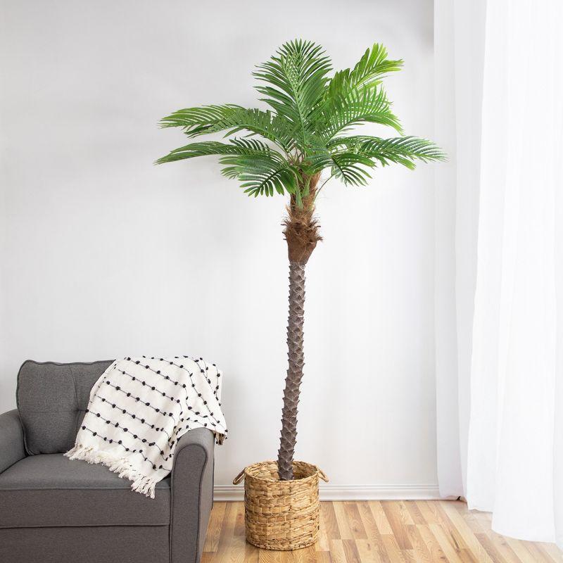 7.25' Artificial Potted Phoenix Palm Tree Unlit