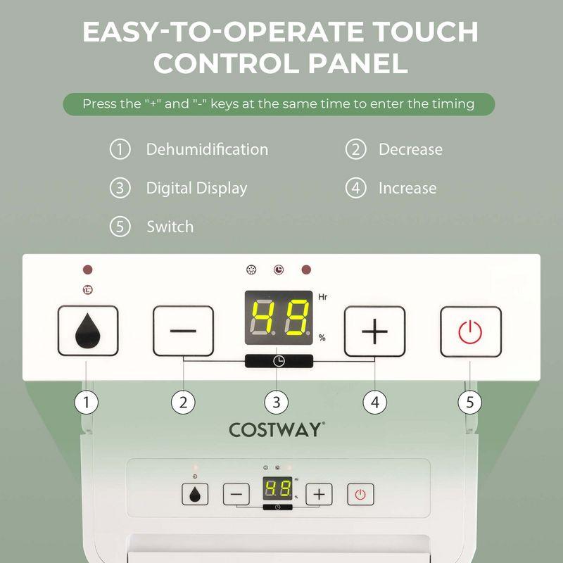 Costway 32 Pint Dehumidifier 2000 Sq. Ft Portable with 3 Modes & 24H Timer Home Basement