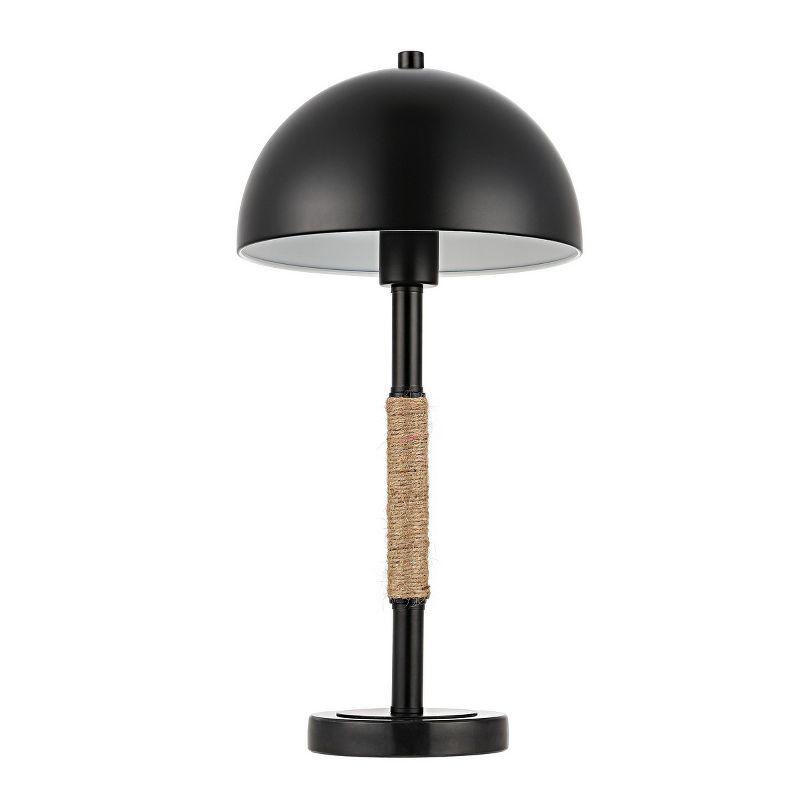 Talon Black Metal and Rope Table Lamp with Marble Base