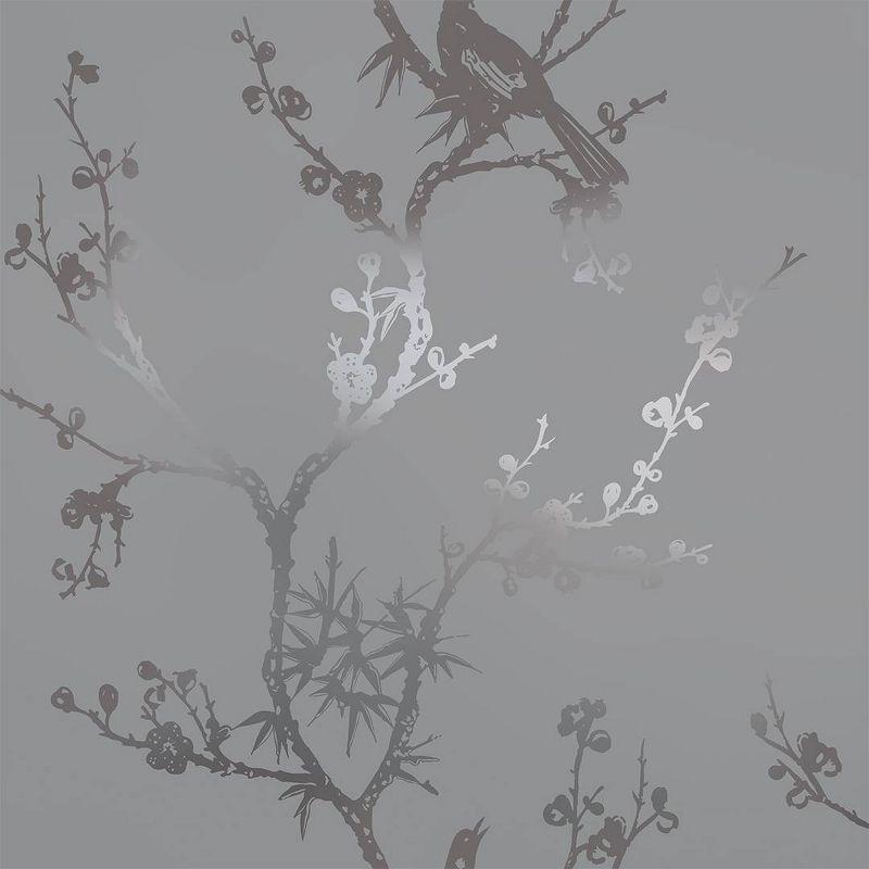 Tempaper & Co.® x Cynthia Rowley Bird Watching Removable Peel and Stick Wallpaper, Dove Gray, 56 sq ft: Vinyl, Self-Adhesive, Botanical