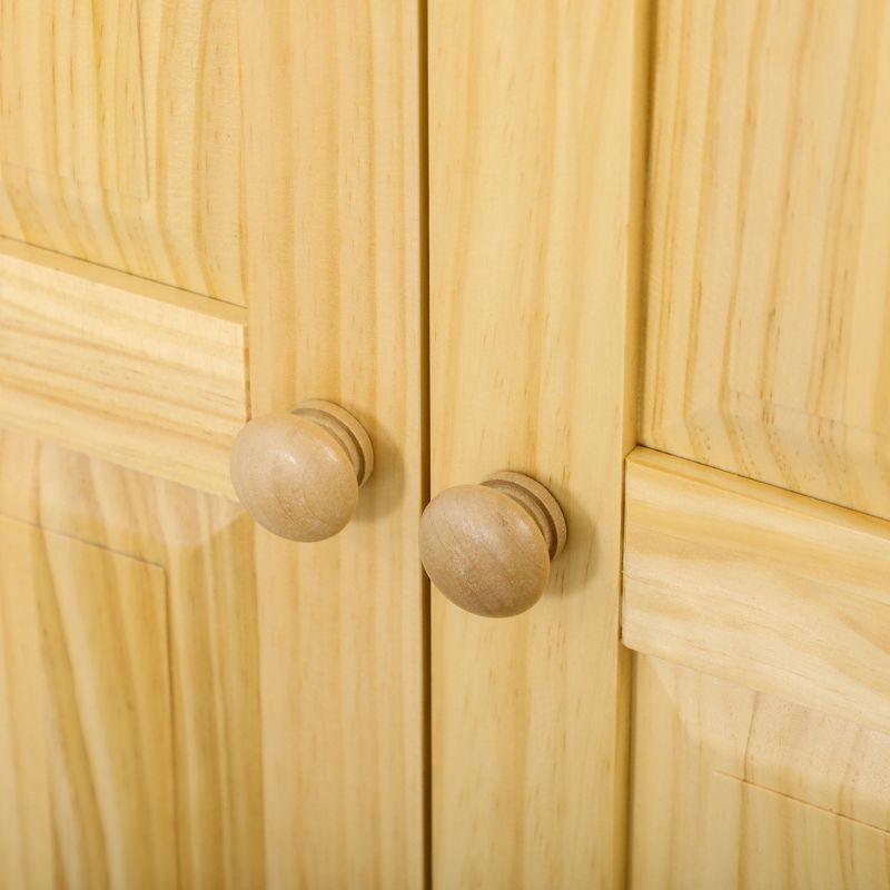 Foundry Select Shieda 67" Pinewood Kitchen Pantry Storage Cabinet, Freestanding Cabinets with Doors and Shelf Adjustability, Soft-Close Mechanism, Living Room & Dining Room Furniture