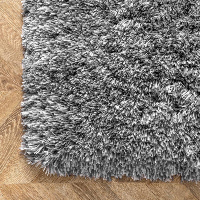 Reversible Handmade Tufted Gray Shag Area Rug 3' x 5'