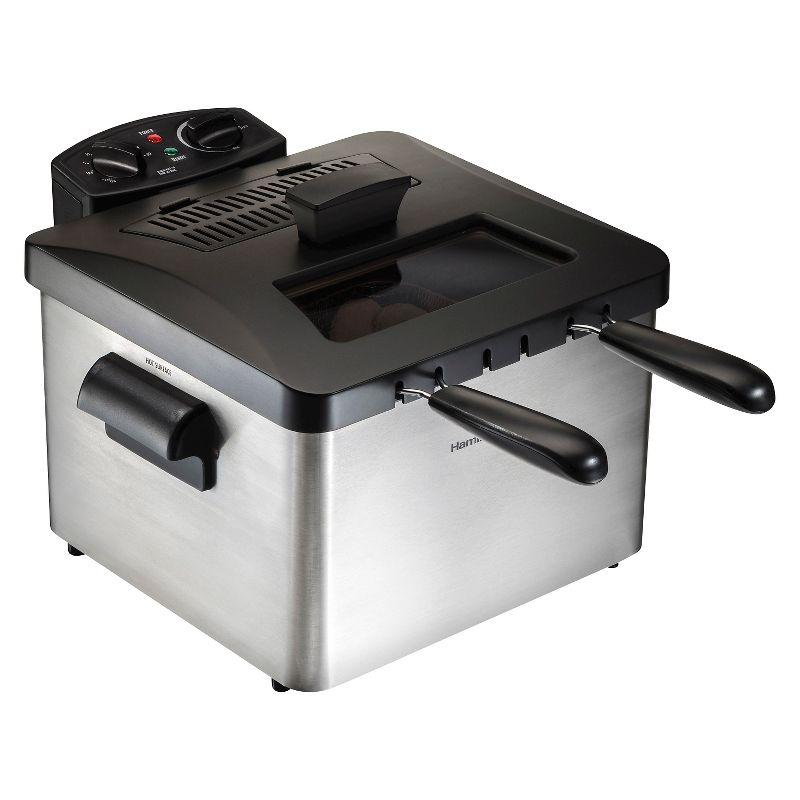 Hamilton Beach Hamilton Beach® Professional-Style Electric Deep Fryer with 12-Cup Food Capacity, Lid with View Window and Three Frying Baskets