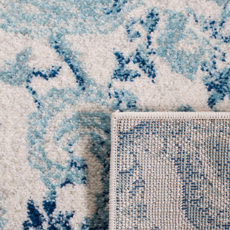 Madison MAD600 Power Loomed Indoor Runner Rug - Cream/Turquoise - 2'3"x18' - Safavieh