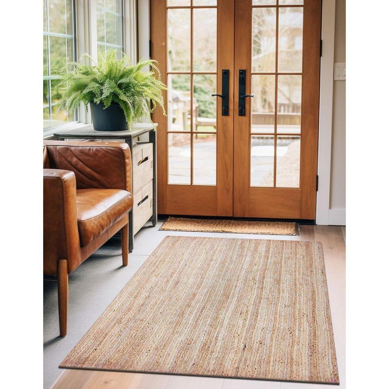 Unique Loom Braided Jute Collection Area Rug - Dhaka (10'  x 14' 1" Rectangle Natural)