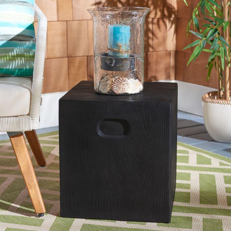 Cube Accent Stool - Indoor/Outdoor - VNN1003 - Black - Safavieh