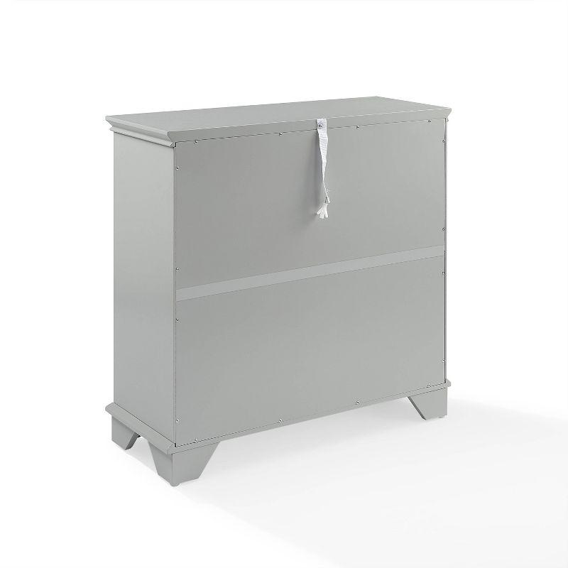 Gray Faux-Louvered Bathroom Storage Cabinet with Adjustable Shelves