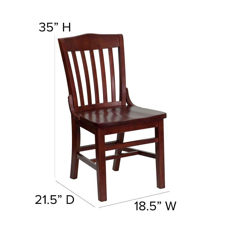 Elegant Mahogany Wood Vertical Slat Side Chair in Rich Brown