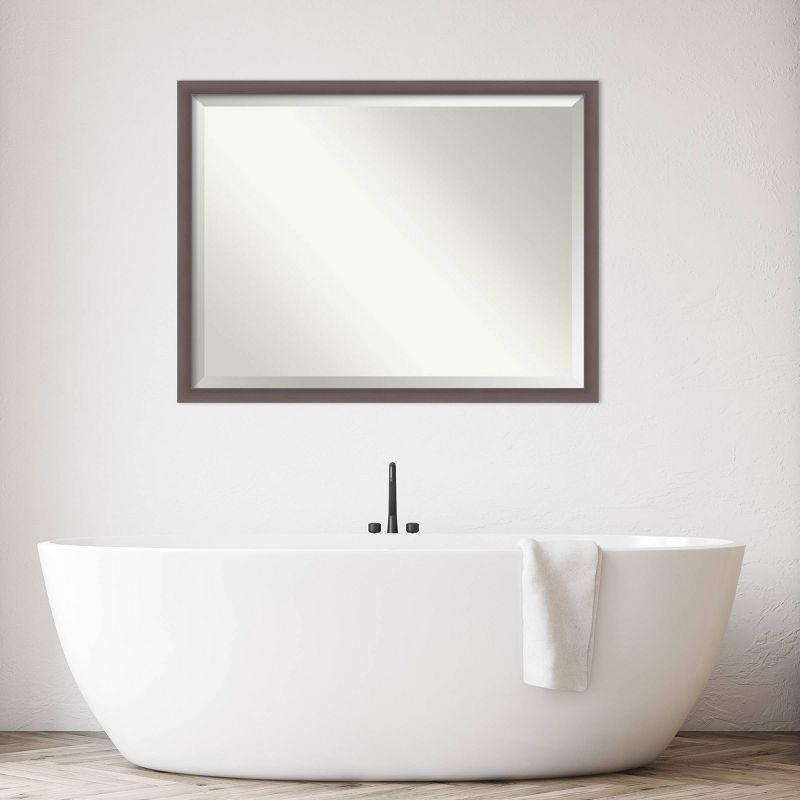 Plastic Framed Wall Mounted Accent Mirror in Nickel