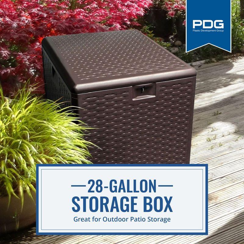 Plastic Development Group Plastic Development Group 19.5'' W 28 Gallons Water Resistant Resin Deck Box in Brown