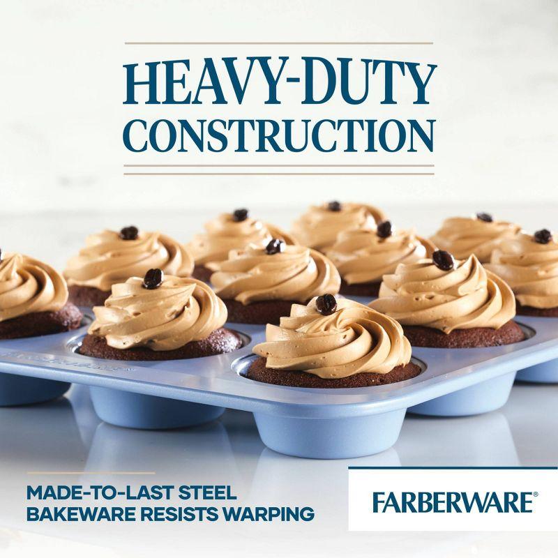 Farberware Easy Solutions Nonstick Bakeware 12-Cup Muffin Pan, Blue