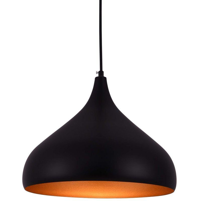 Elegant Lighting Circa Collection Pendant D12.5in H10in Lt:1 Black Finish