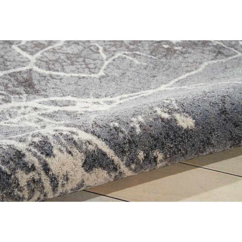 Gray Abstract Synthetic Rectangular Area Rug 7'10" x 10'6"