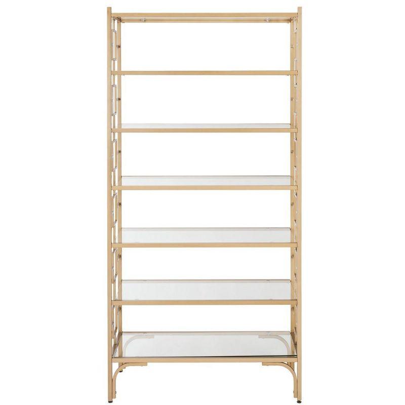 Brooklyn 7-Tier Etagere - Gold/Tempered Glass - Safavieh