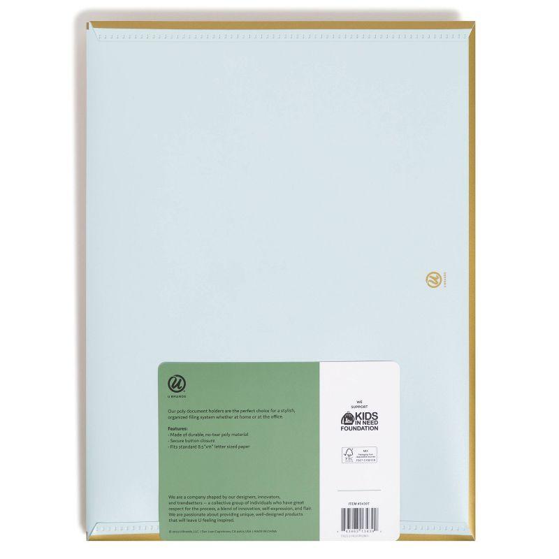 Pastel Poly Document Holders with Gold Snap Closure, 3 Count