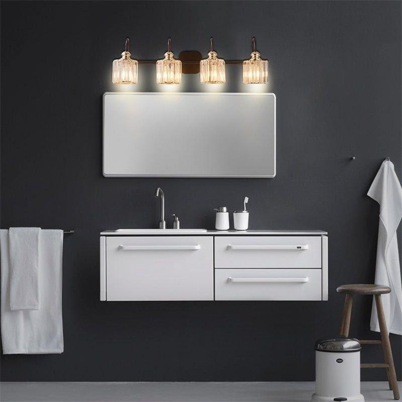 Gold Crystal 4-Light Direct Wired Electric Vanity