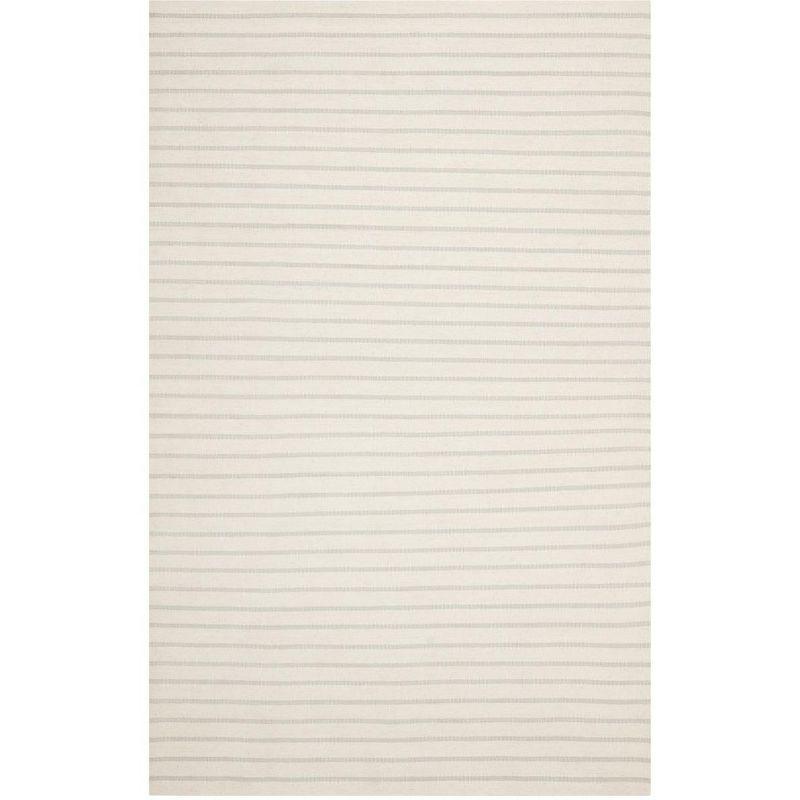 Dhurries DHU313 Hand Woven Flat Weave Indoor Area Rug - White - 5'x8' - Safavieh