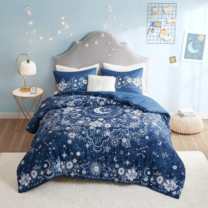 Gorgeous Celestial Star Print Comforter Set, All Season Home Textile for Modern Child's Bedroom Decor