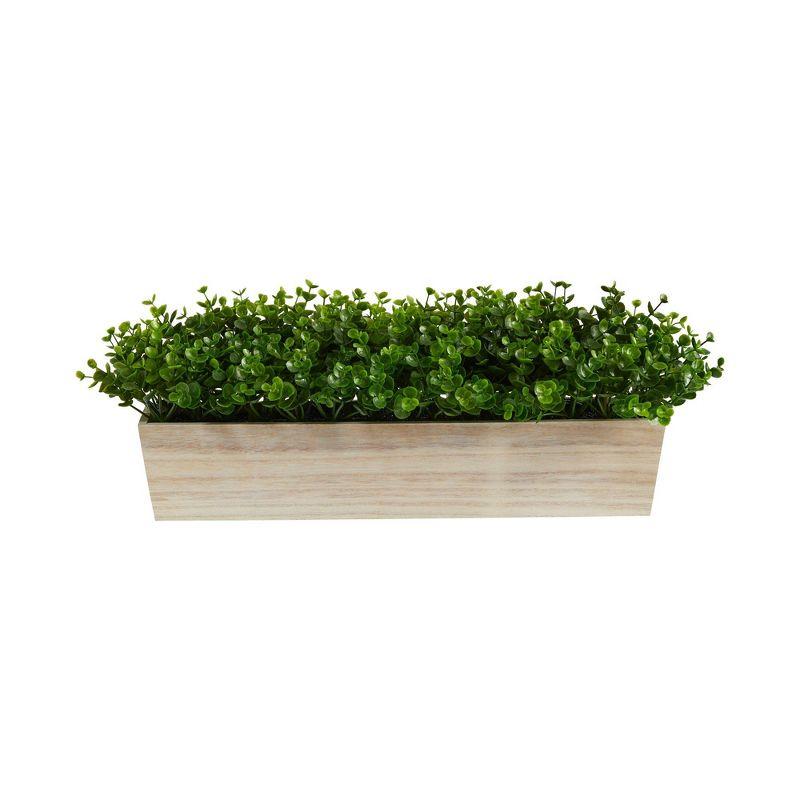 19-inch Green Eucalyptus Artificial Plant in Wooden Planter