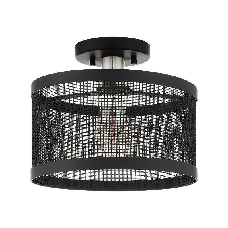 Livex Lighting Industro 1 - Light Semi-Flush Mount in  Black/Brushed Nickel