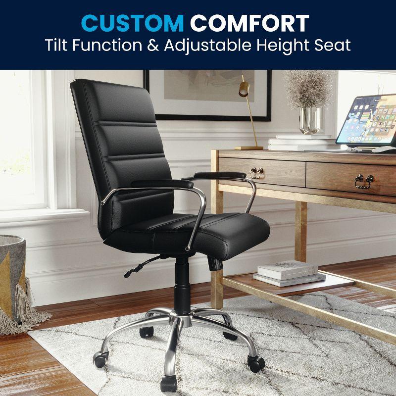 Flash Furniture Mid-Back Executive Swivel Office Chair with Metal Frame and Arms