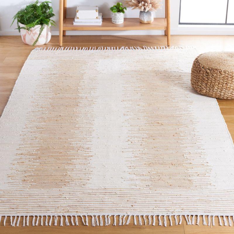 Coastal Charm Flat-Woven Cotton Reversible Area Rug, Beige, 5' x 8'