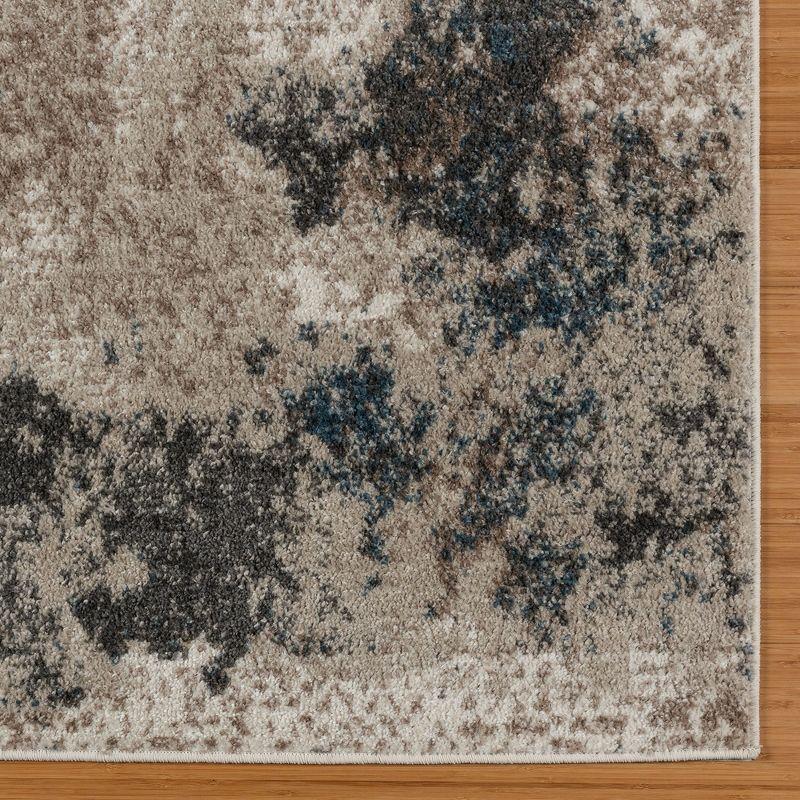 Gertmenian Heirloom Huma Modern Abstract Beige Black Blue Polypropylene Area Rug