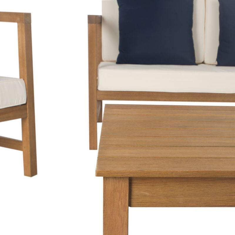 Montez 4 Piece Set - Indoor/Outdoor - PAT7030 - Natural/Beige + Solid Pillow - Safavieh