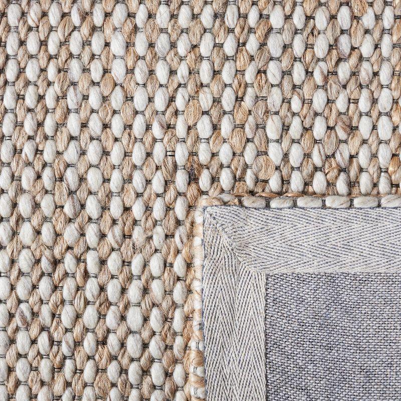 Natural Beige Hand-Tufted Wool and Synthetic Area Rug 2' x 3'