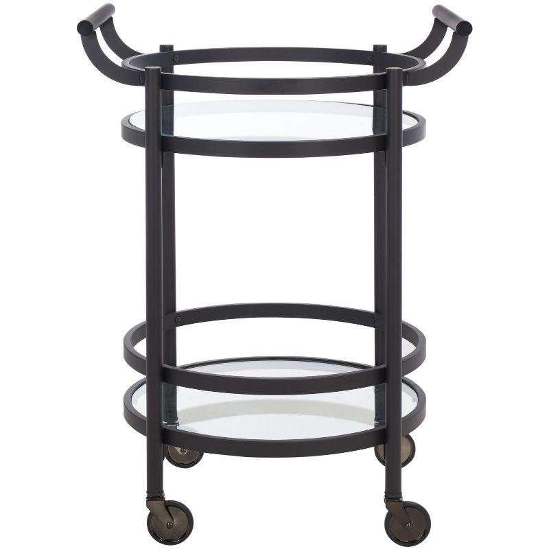 Sienna 2 Tier Round Bar Cart - BCT8001E - Matte/Black - Safavieh