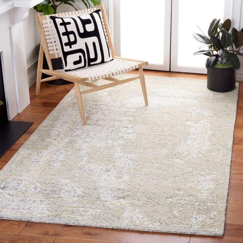 Ivory Hand-Tufted Wool 4' x 6' Rectangular Area Rug