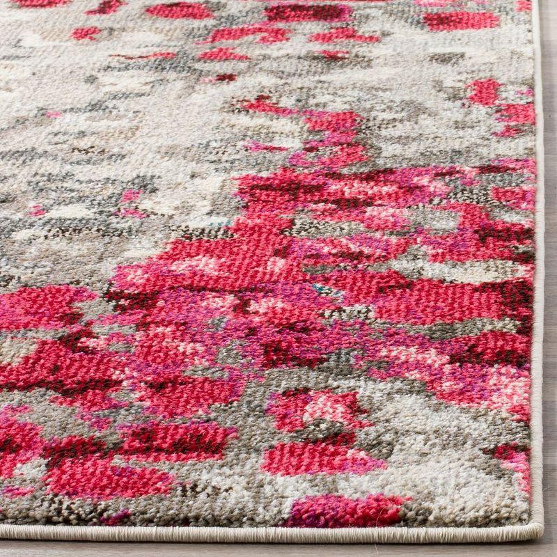 Monaco MNC225 Power Loomed Indoor Area Rug - Grey/Fuchsia - 5'1"x7'7" - Safavieh