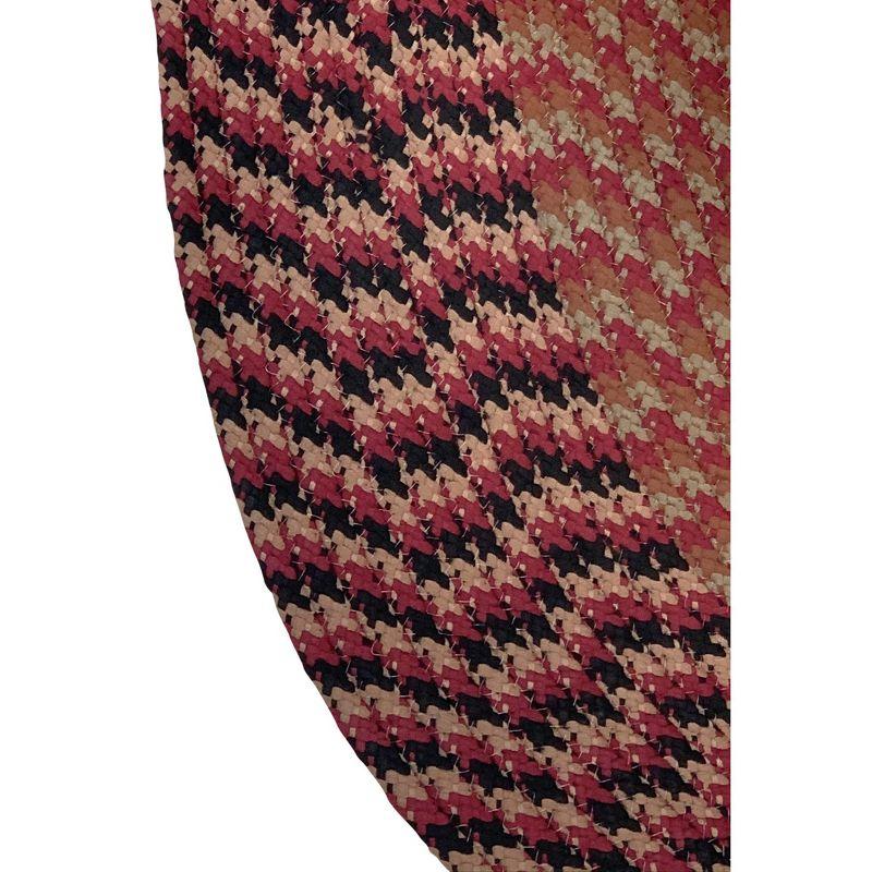 48" x 72" Alpine Collection Burgundy Stripe Reversible Indoor Area Utility Oval Rug - Better Trends